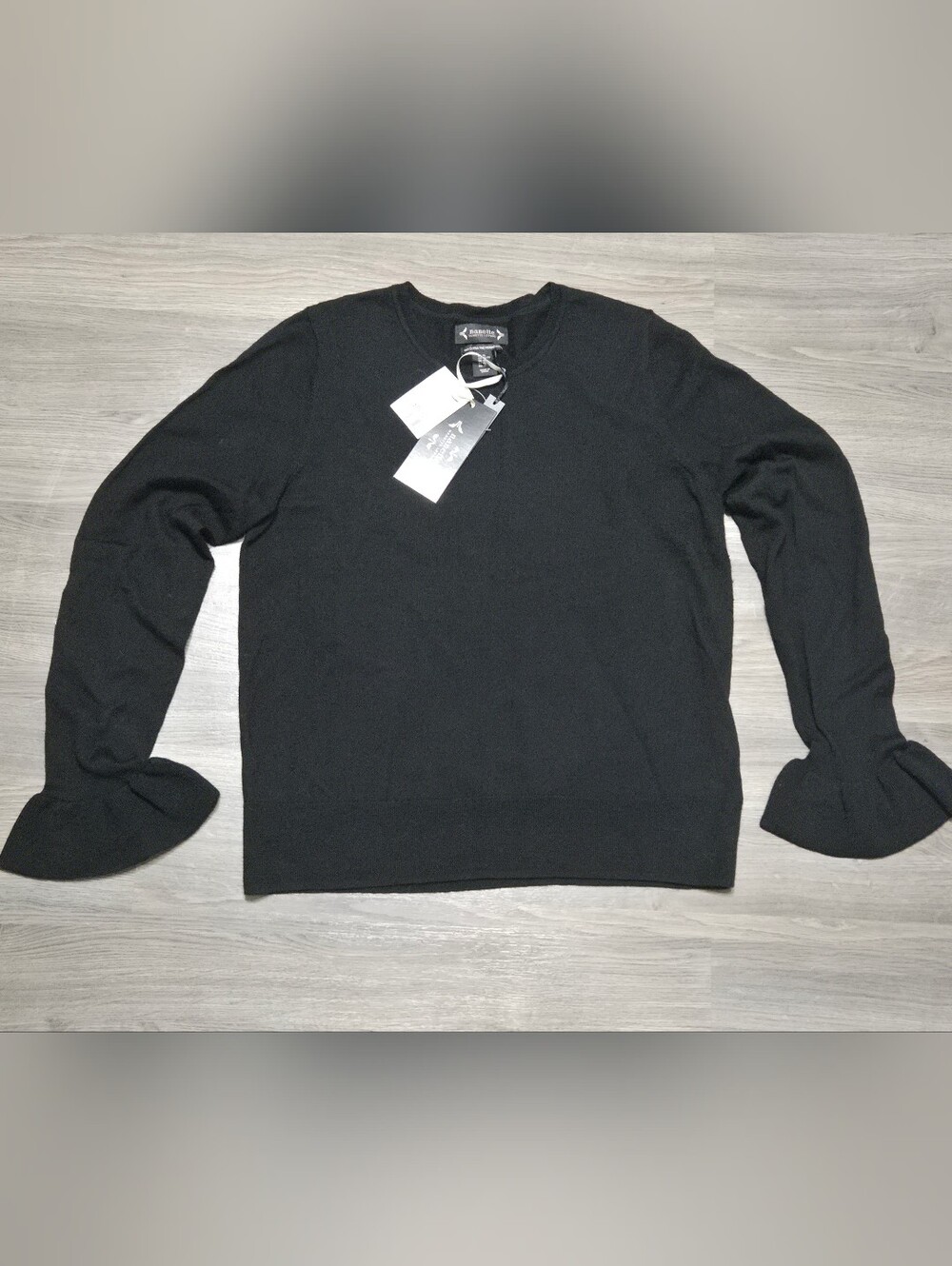 Nanette Lepore Sweater Fine Merino Wool Womens XL Blk